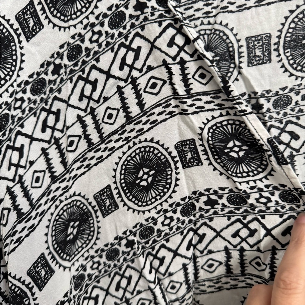 Umgee Tribal Aztec Southwestern Black White Cocoon Open Front Cardigan M/L - Picture 3 of 6